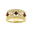 14K Yellow Gold 1/4 ct. Diamond with 3/4 ct. Ruby Anniversary Band (Size-7)