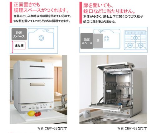 Cover image : ZOJIRUSHI 食器洗い乾燥機 ミニでか食洗機 BW-GS40-WE(パールホワイト)