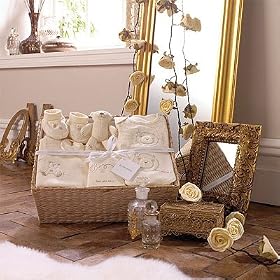Izziwotnot Occasion 5 Piece Luxury Baby Gift Basket, Honey, 3 - 6 Months