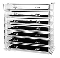 Hot Sale Deluxe 7-drawer Acrylic Jewelry Chest or Cosmetic Organizer with Removable Drawers and Liners