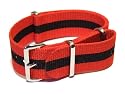 Bracelet de Montre Militaire, pour l'OTAN G10 Watch, Rouge avec une bande Noire, 20mm