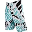 Fox Racing Shattered Youth Boys Boardshort Beach Swimming Shorts w/ Free B&F Heart Sticker Bundle - White
