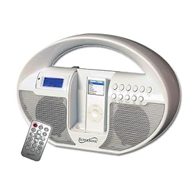 SuperSonic SC-1109 White Digital Alarm Clock Radio iPod Docking Station