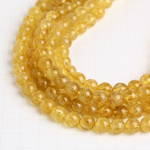 Natural Citrine Gemstone Round Beads 8mm 15" Strand 1Pcs #A0000509