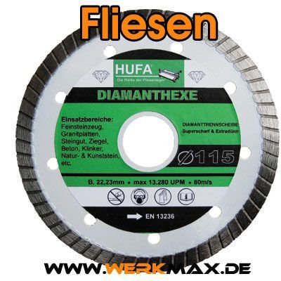 HUFA 125 mm Diamantscheibe Original Diamanthexe 