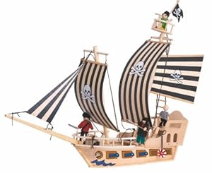 Amazon.de:PIRATENSCHIFF SCHIFF PIRATEN HOLZ groß Kompl. SET