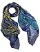 Vibrant Butterflies Leopard Print Square Scarf Shawl - Blue