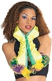 Rubie's Costume Co Mardi Gras Velvet Gloves, Purple/Gold/Green, Adult