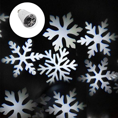 HouLight Picture Patterns LED Night Light Projector Bulb-Christmas theme-Snowflakes