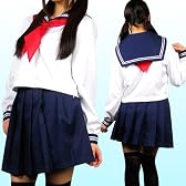 【清純派☆女子高生セーラー服・長袖コスプレ/制服】Mレッド