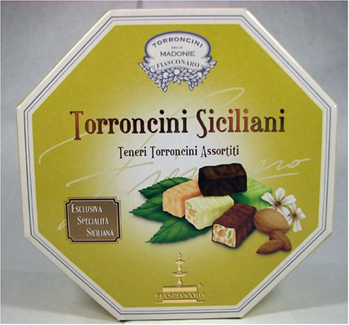 Fiasconaro Torroncini Siciliani Bite Size Torrone Assortment Almond Candy 250 Gram Box by Fiasconaro