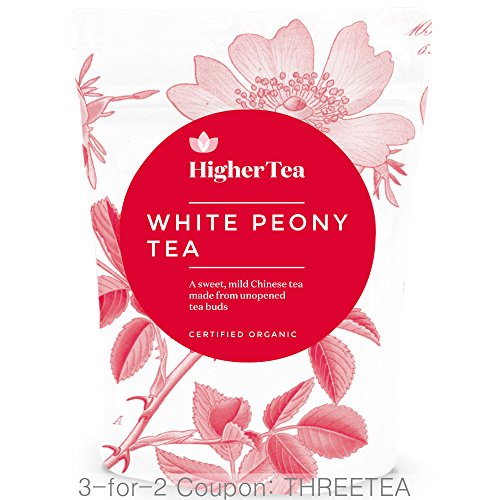 White Peony Tea - USDA Organic. White Tea By Higher Tea. The Best Antioxidant Boost from Tea You Can Get! Perfect Weight Loss or Detox Loose Leaf Tea that has a delicate, sophisticated flavor.