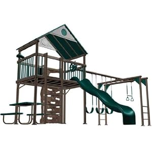 Lifetime Deluxe Play Set with Clubhouse and Wavy Slide (Earthtone)