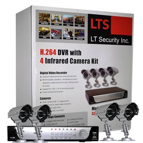 LTS LTD04HTSK 4-Camera H.264 Realtime DVR Security System with 320GB, Mobile Phone Live View, VGA output