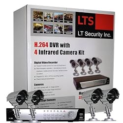 LTS LTD04HTSK 4-Camera H.264 Realtime DVR Security System with 320GB, Mobile Phone Live View, VGA output