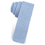 Retro Blue Ultra Knit Tie by Jacob Alexander - Blue Cotton