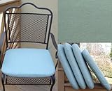 IMAGE OF Set of 4 Outdoor Chair Seat Cushion 20(w) 19.5(d) 2.5(h) - Bayside Mist