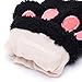 Odema Womens Bear Plush Cat Paw Claw Glove Soft Winter Fingerless Mitten Gloves