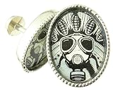 Military Gas Mask w/ Hand Grenades Army Cufflinks w/Gift Box