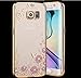 Samsung Galaxy S6 Edge Plus Case,Inspirationc [Secret Garden] Gold and Pink TPU Plating Clear Shiny Cover Series for Samsung Galaxy S6 Edge Plus-Swarovski