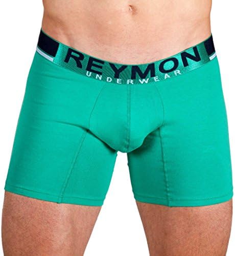 Reymon 3009 - Classic Cotton Boxer Brief Underwear-Green-Medium