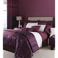 Catherine Lansfield Quilted Damask King Duvet Quiltset, Plum