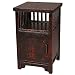 Handmade Antique-Style 26" Black & Red Crackled Wood Accent / End Table With Cabinet Space