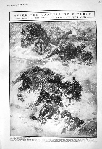 1916 人の戦争の捕獲の Erzerum トルコの死んだ兵士の雪の近衛兵の高地居住者 Scot