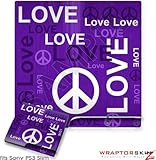 Sony PS3 Slim Skin - Love and Peace Purple