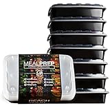 Meal Prep Containers - Stackable Plastic Microwavable Dishwasher Safe Reusable - 28 Oz - (Set of Seven)