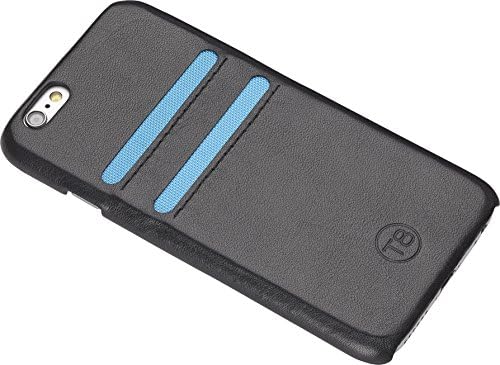 T8 SALT iPhone 6 Leather Wallet Case - Black leather with blue trim.