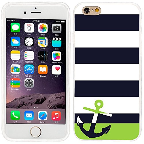 iPhone 6 Case, iphone 6 4.7 case,iphone6 case ,ChiChiC full Protective unique Stylish Case slim flexible durable Soft TPU Cases Cover for iPhone 6 4.7 inch,geometric Navy blue white stripe green Anchor