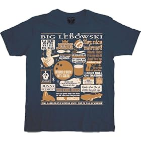 Big Lebowski Quote Mashup Funny Adult Navy T-shirt Tee Shirt