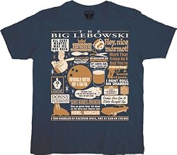 Big Lebowski Quote Mashup Navy T-shirt Tee