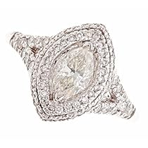 Certified $5000 Value Marquise Cut Diamond Engagement Ring 14K White Gold (1 1/2cttw, SI-1 Clarity, F Color)