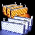 288 LED Emergency Warning Flashing Strobe Lights with 3 Mode Controller - White & Amber