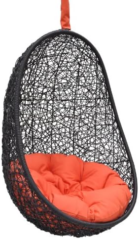 Belina - Black Synthetic Wicker Porch Swing Chair - Great Hammocks - Model - Y9037BK