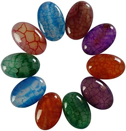 Beautiful 10pcs Mixed Color Dragon Veins Agate Oval CAB Cabochon 30x20x6mm