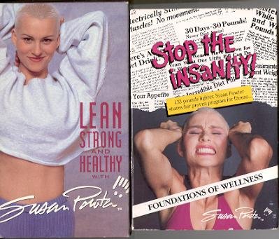 *2* SUSAN POWTER COLLECTIBLES: Lean Strong and Healthy With Susan Powter (Workout Video) and Stop The Insanity Foundations of Wellness (2 Audio Cassette)