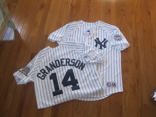 MLB New Curtis GRANDERSON #14 New York YANKEES XL Home WHITE Baseball Jersey Majestic