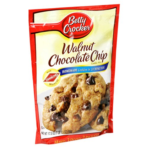 Betty Crocker Cookie Mix, Walnut Chocolate Chip, 17.5-Ounce Pouches (Pack of 12) by Betty Crocker