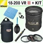 Nikon 18-200mm f/3.5-5.6G AF-S ED VR II Nikkor Telephoto Zoom Lens + Deluxe Accessory Kit