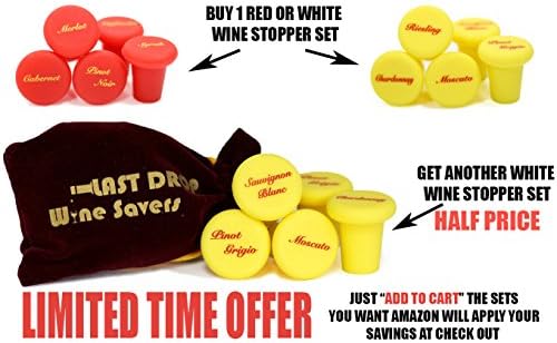 Silicone Wine Stopper Set for the 5 Most Popular White Wines ~ Wine Stoppers for Real Wine Lovers