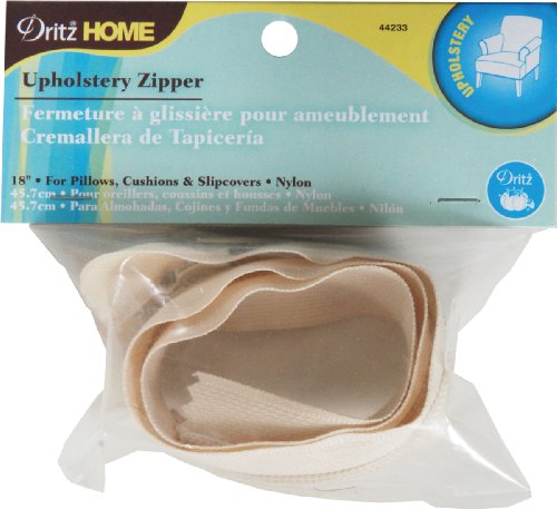 Dritz 44233 Nylon Upholstery Zipper, Cream, 18-Inch