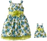 Dollie & Me Girls 2-6X Floral Sleeveless Special Occasion Dress with Doll Garment