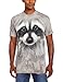 The Mountain Raccoon Face Adult T-Shirt, Grey, XL