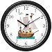 Pirate Ship - Pirate Theme Wall Clock by WatchBuddy Timepieces (White Frame)