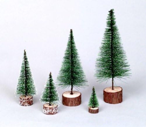 9" Frosted Green Village Artificial Christmas Tree Unlit