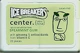 HERSHEY'S, ICE BREAKERS, CENTER, (YOUR MIND), SPEARMINT GUM, with GINSENG & ANTIOXIDANTS from VITAMIN C, SUGAR FREE, 20 MINTS per BOX, 4 BOXES of SPEARMINT GUM,