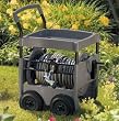 Suncast 300-Foot Capacity Steel-Core Garden Hose Reel Cart with Tray And Hose Guide FWT300